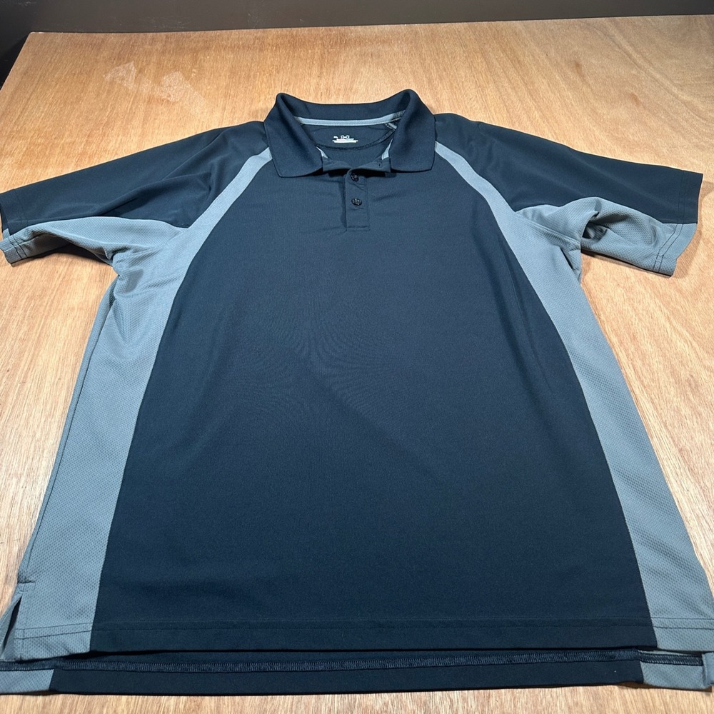 Under Armour Polo Shirt Mens XL Black Grey Heatgear Golf Athletic Short Sleeve